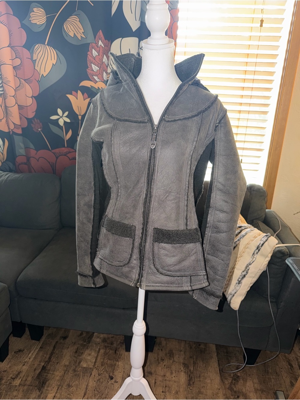 Kuhl Projekt Women's Gray Hooded Full Zip Lined Jacket Size M